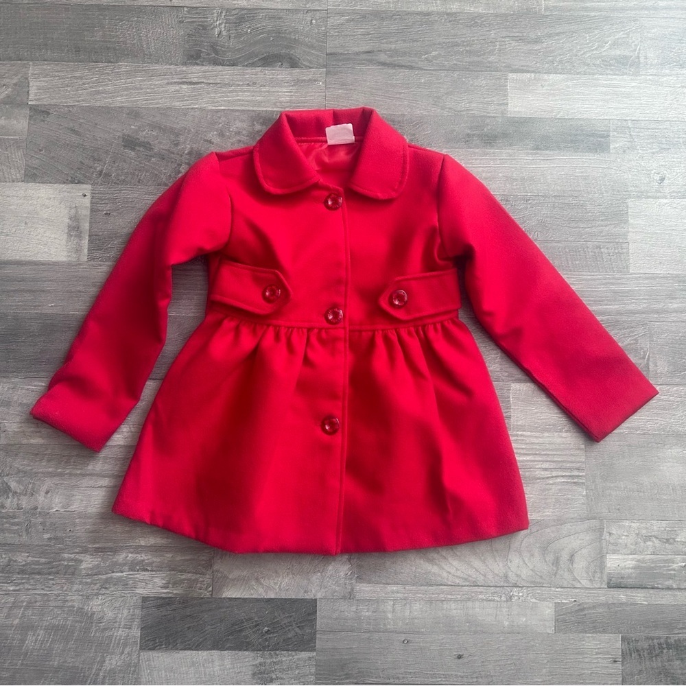 Chikos Toddler Girls Red Dress Pea Coat